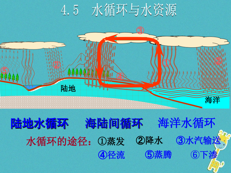 2019-2020学年八年级物理上册4.5水循环与水资源讲义粤教沪版.ppt_第1页