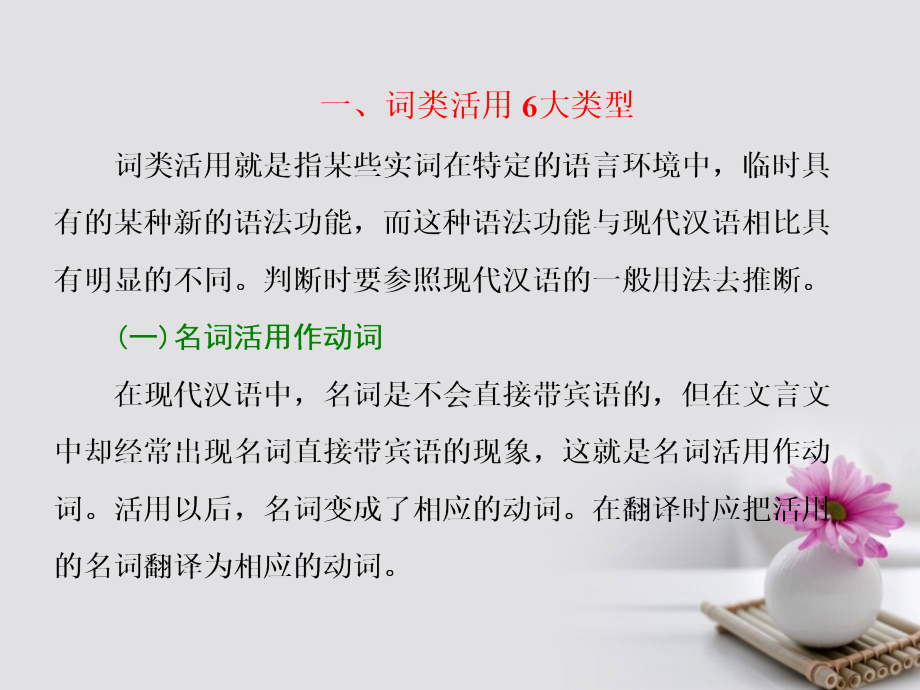 高三语文大一轮总复习题十三文言文阅读打牢文言基础三词类活用和文言句式课件.ppt_第2页