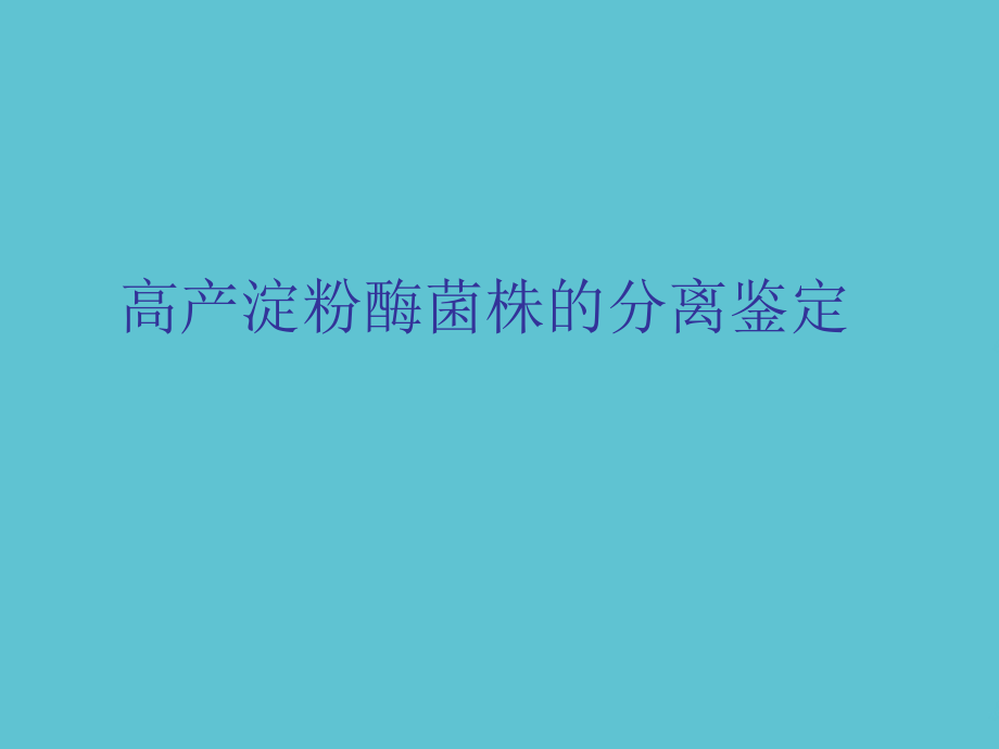 高产淀粉酶菌株的分离鉴定.ppt_第1页
