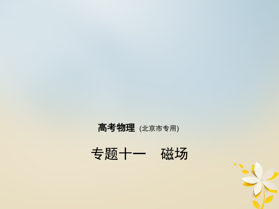 2019-2020年北京专版高考物理一轮复习专题十一磁场讲义.ppt_第1页