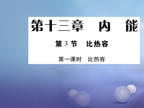 九年级物理全册13.3比热容第一课时比热容课件新人教版.ppt