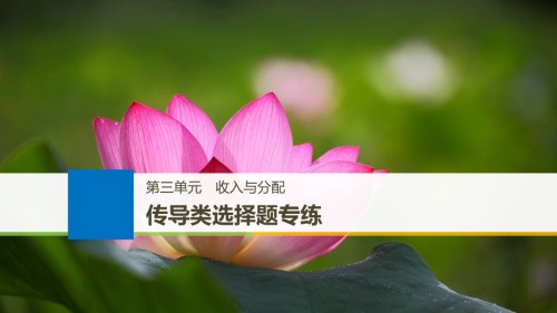2019届江苏专版高考政治一轮复习第三单元收入与分配传导类选择题专练讲义新人教版必修.ppt
