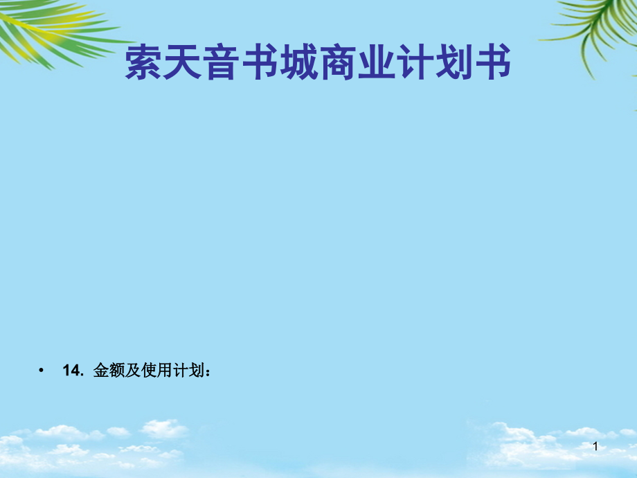 索天音书城商业计划书.ppt_第1页