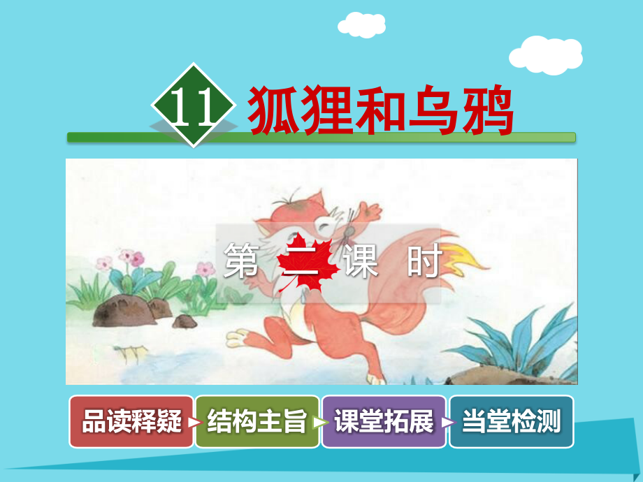 2019-2020学年二年级语文上册第11课狐狸和乌鸦第二课时讲义苏教版.ppt_第1页