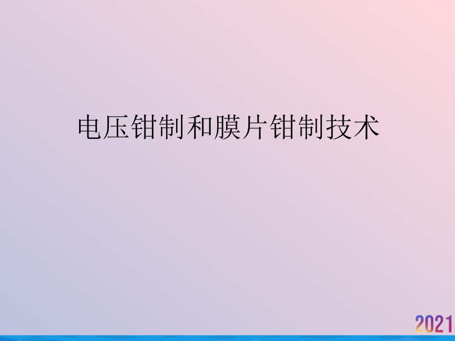 电压钳制和膜片钳制技术.ppt_第1页