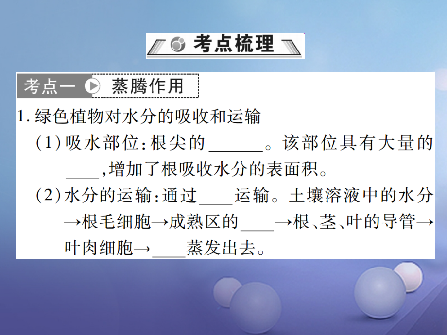 2019届中考生物专题复习绿色植物的三大作用及爱护植被讲义.ppt_第2页
