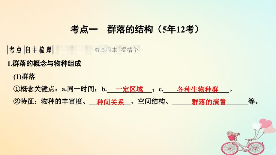 2019届江苏专版高考生物大一轮复习第九单元生物与环境第29讲群落的结构与演替讲义.ppt_第2页