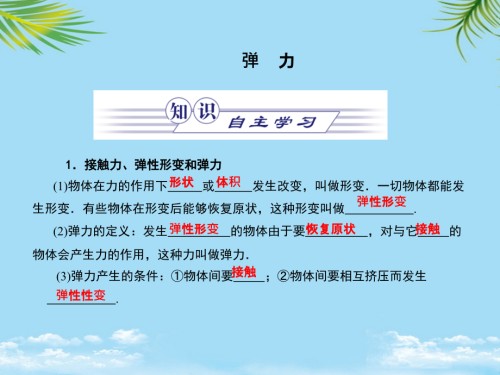 物理：《弹力》课件(沪科版必修).ppt