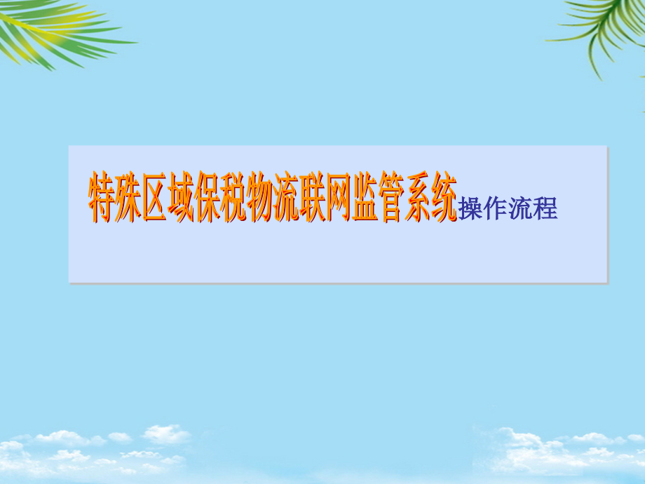 特殊区域保税联网监管系统操作培训WB.pptx_第1页