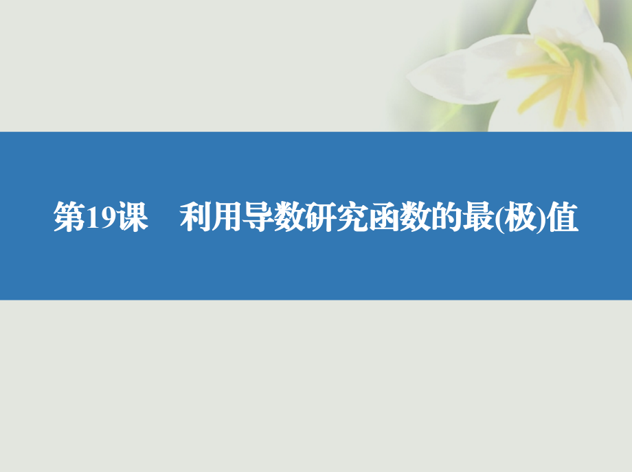 2019届江苏专版高考数学大一轮复习第三章导数及其应用19利用导数研究函数的最(极)值讲义文.ppt_第2页