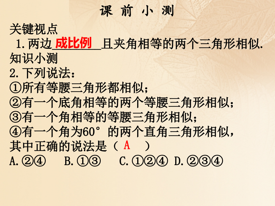 九年级数学上册第四章图形的相似第6课时探索三角形相似的条件相似三角形判定定理的证明2课件北师大版.ppt_第2页