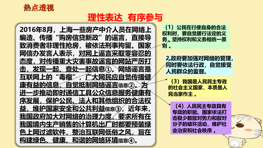 2019-2020年全国乙高考政治一轮复习第五单元公民的政治生活课时1生活在人民当家作主的国家热点突破理性表达.ppt_第2页