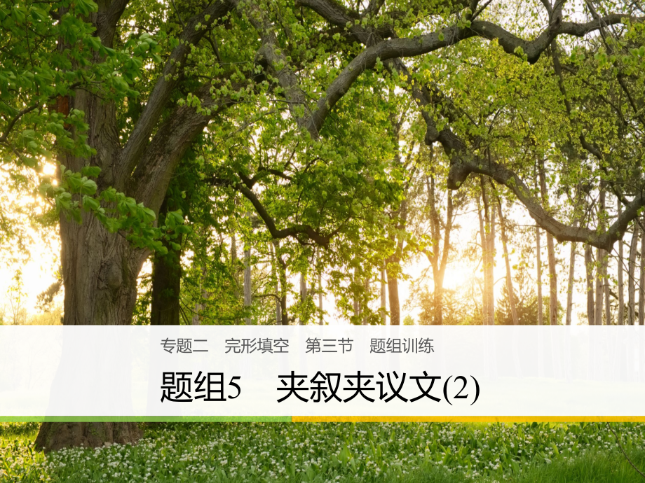 天津专版高考英语二轮复习专题二完型填空第三节题组训练5夹叙夹议文2讲义.ppt_第1页