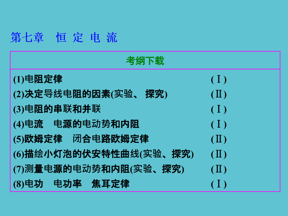 高考物理总复习-第七章--电流-电阻-电功-电功率.ppt_第2页