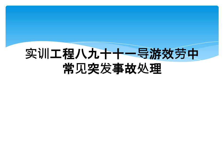 实训项目八九十十一导游服务中常见突发事故处理.ppt_第1页