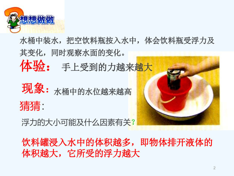 沪科版八年级物理第九章浮力第二节阿基米德原理分析.ppt_第2页