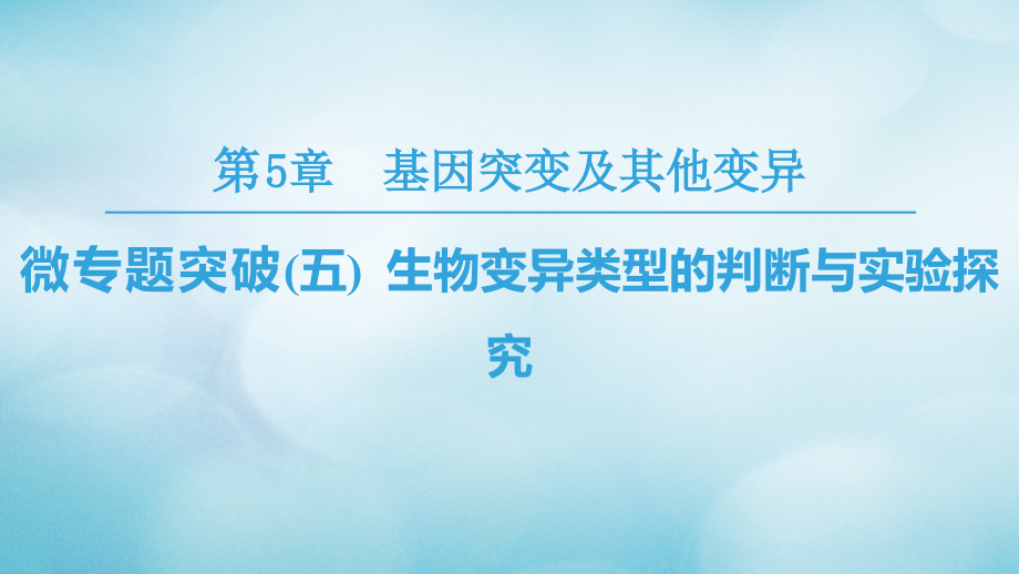 高中生物第五章基因突变及其他变异微专题突破5生物变异类型的判断与实验探究讲义新人教版必修.ppt_第1页