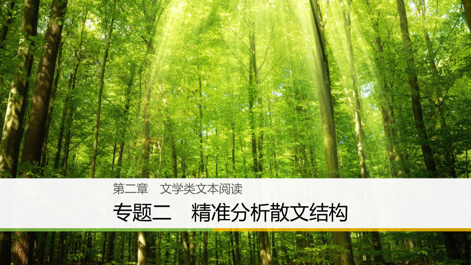 2019届全国通用高考语文大二轮复习与增分策略第二章文学类文本阅读专题二精准分析散文结构讲义.ppt_第1页
