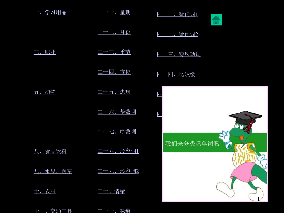PEP小学英语单词归类汇总.ppt_第1页