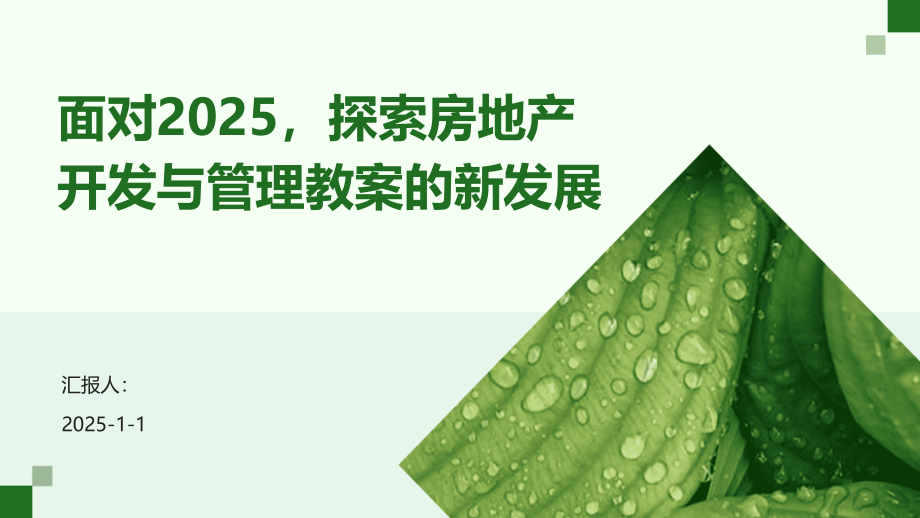 面对2025探索房地产开发与管理教案的新发展.pptx_第1页