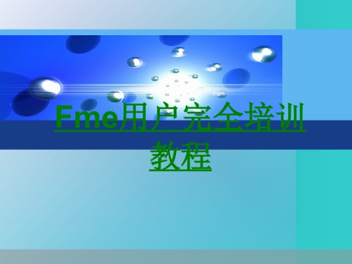 Fme用户完全培训教程课件.ppt