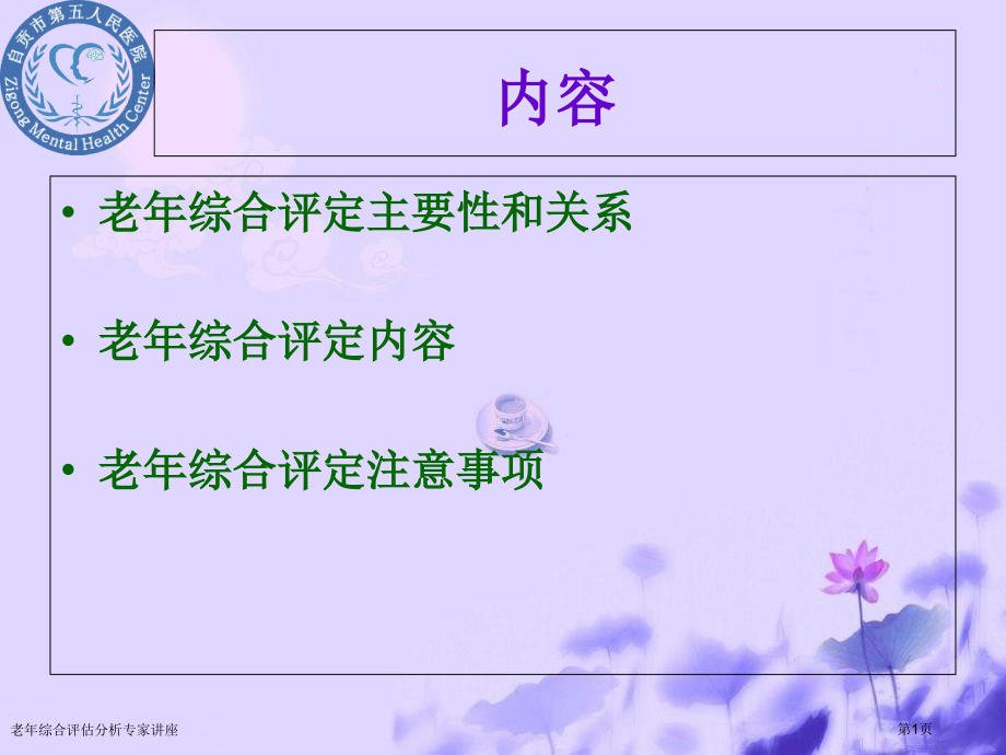 老年综合评估分析专家讲座.pptx_第1页