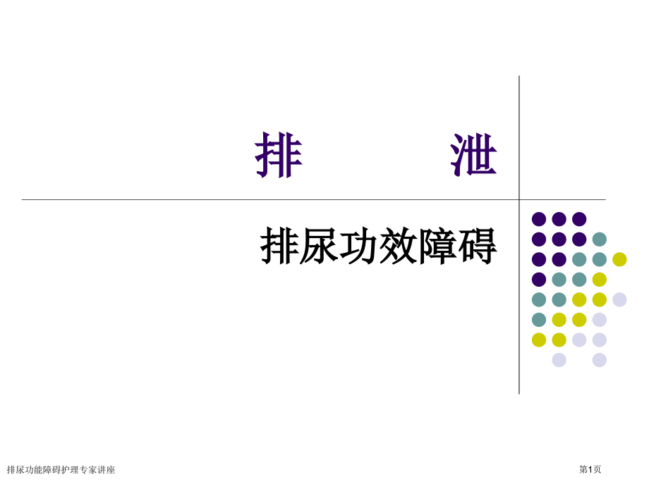 排尿功能障碍护理专家讲座.pptx_第1页