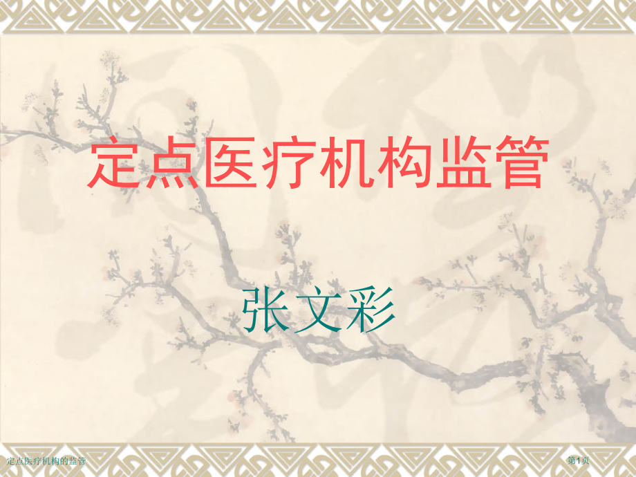 定点医疗机构的监管.pptx_第1页