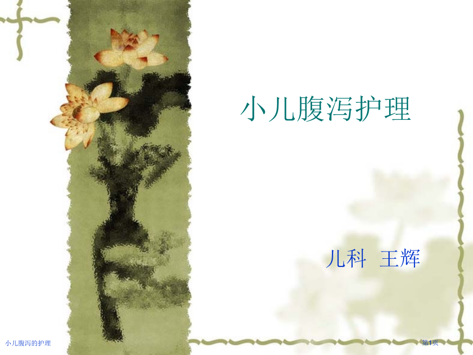 小儿腹泻的护理专家讲座.pptx_第1页