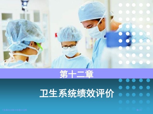 卫生系统绩效评价培训课件.pptx