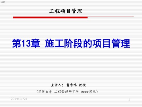 第13章施工阶段的项目管理曹吉鸣.ppt