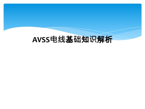 AVSS电线基础知识解析.ppt