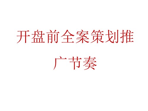 经典开盘前全案策划推广节奏.ppt