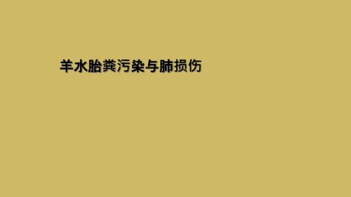 羊水胎粪污染与肺损伤.ppt