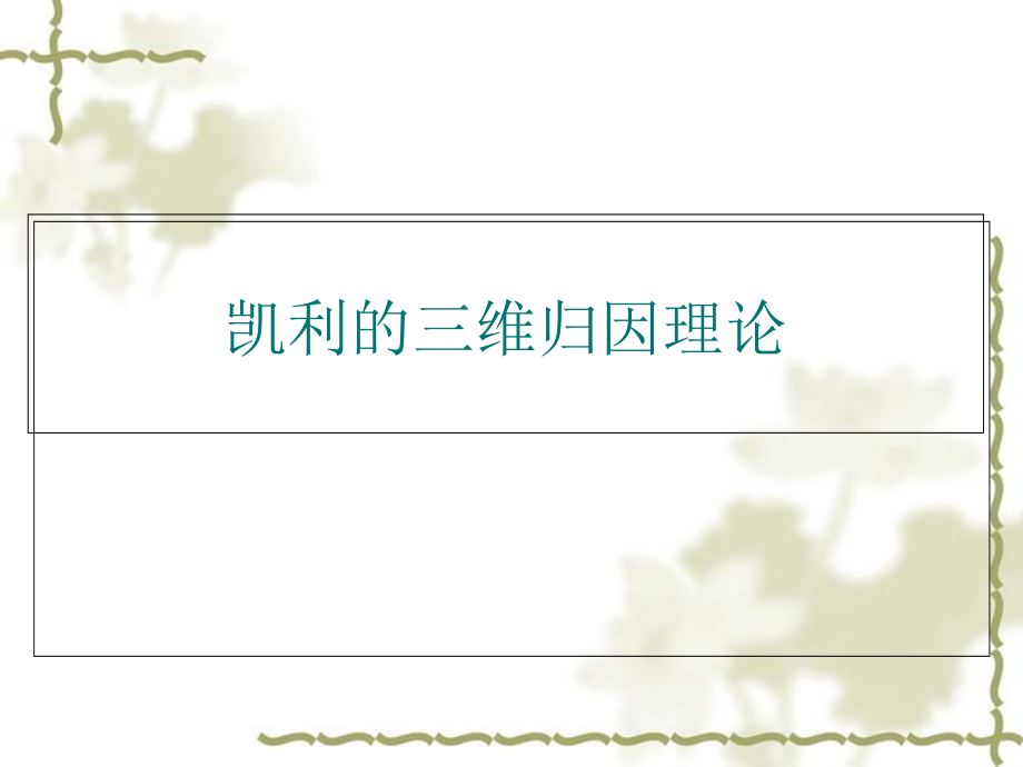 凯利的三维归因理论.ppt_第1页