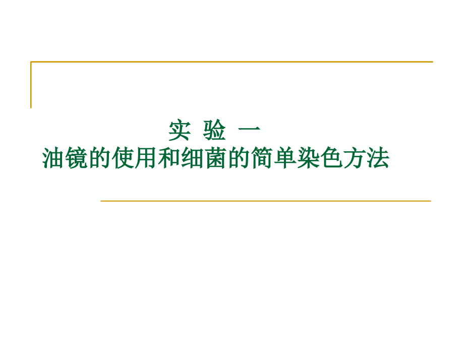 01-油镜的使用和细菌的简单染色法.ppt_第1页