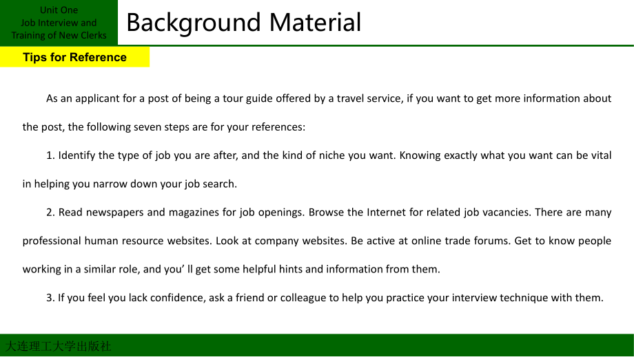 旅游英语第二册unit-1-Job-Interview-and-Training-of-New-Cl.ppt_第2页