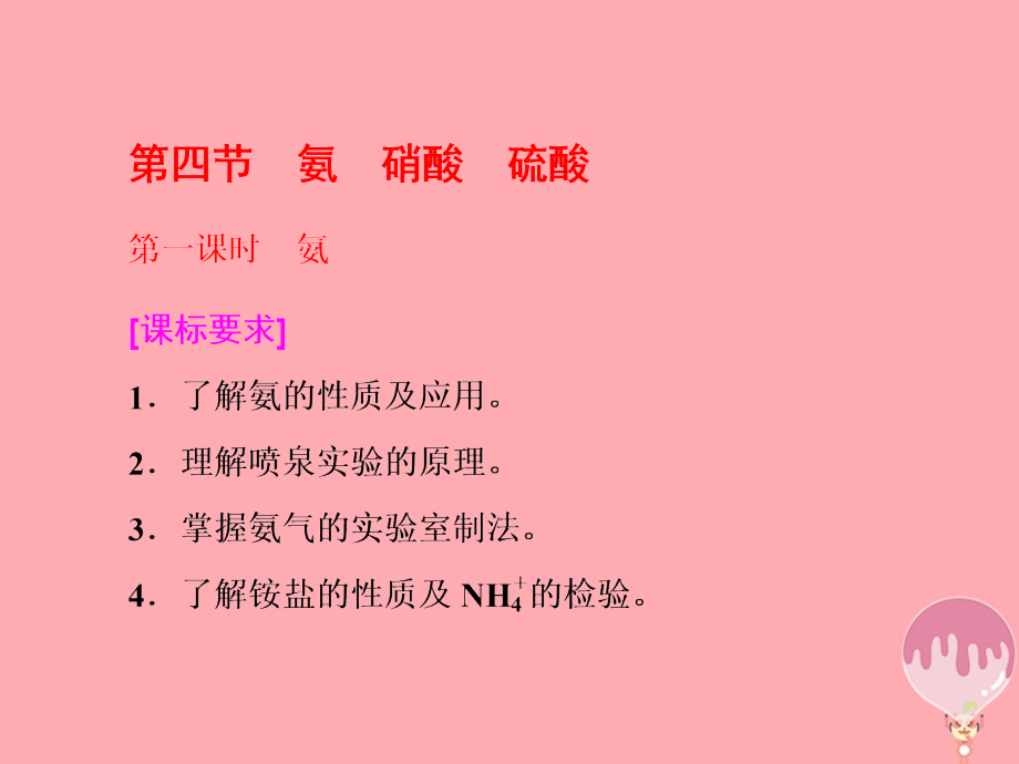 高中化学第四章非金属及其化合物第四节氨硝酸硫酸(第1课时)氨必修.ppt_第1页