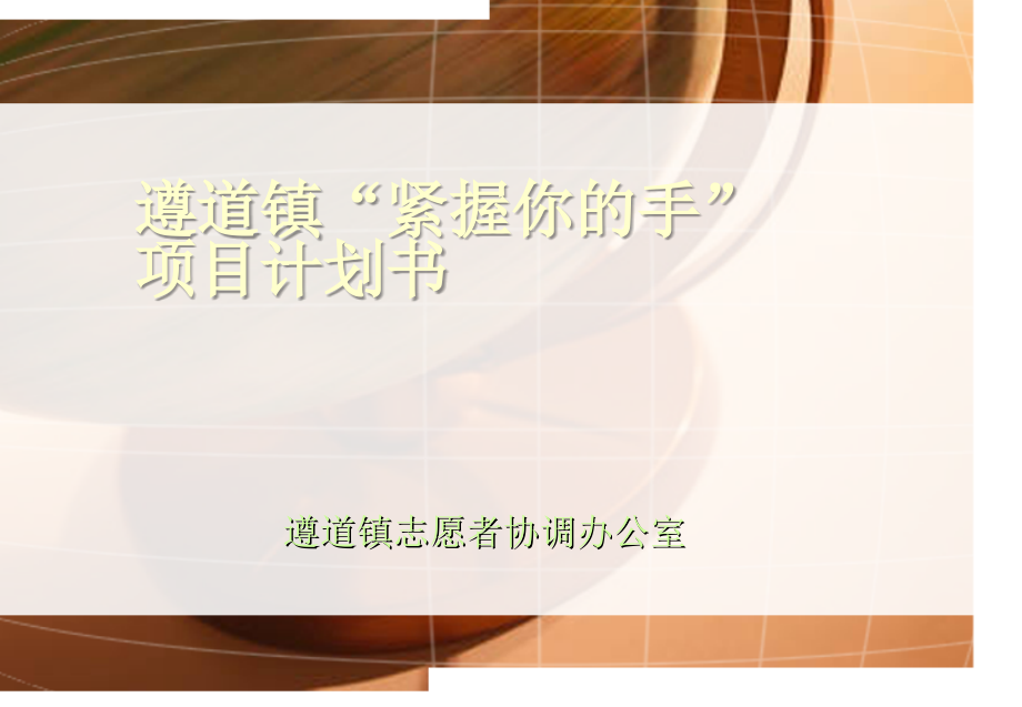 遵道镇紧握你的手项目计划书.ppt_第1页