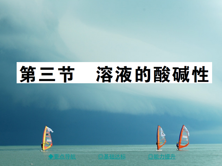 九年级化学下册第七单元常见的酸和碱第三节溶液的酸碱性鲁教版.ppt_第1页