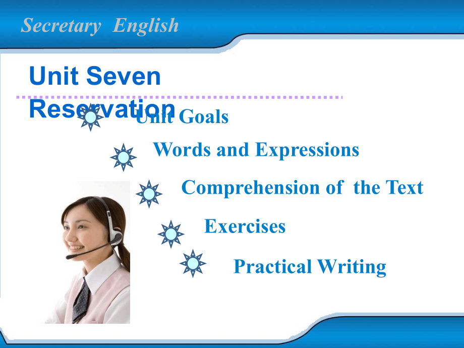 Unit-Seven-Reservation文秘英语.ppt_第1页