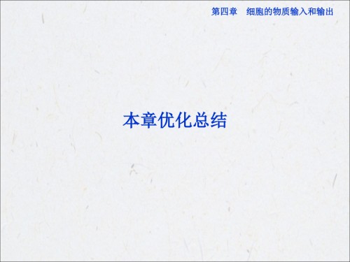 人教版高中生物必修1第四章-本章优化总结.ppt