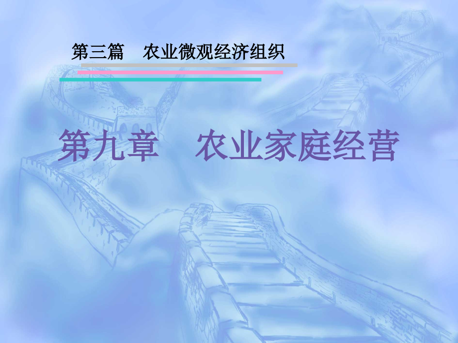 农业经济学第九章--农业家庭经营.ppt_第1页