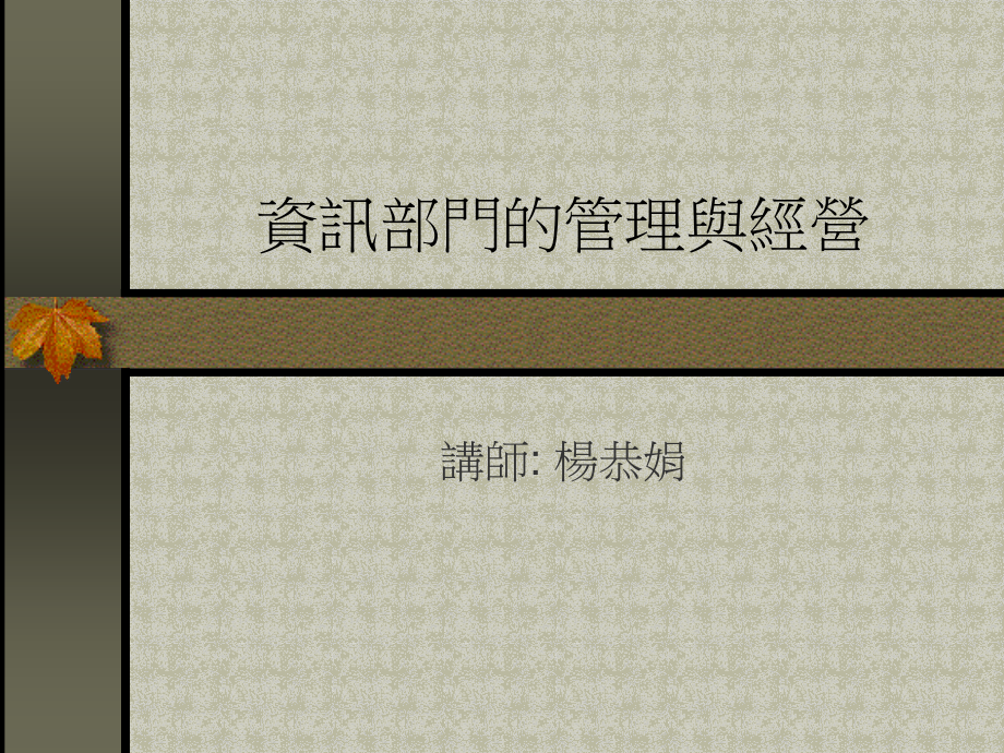 资讯部门的管理与经营.ppt_第1页