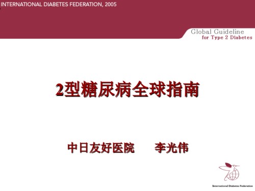 2型糖尿病全球指南.ppt
