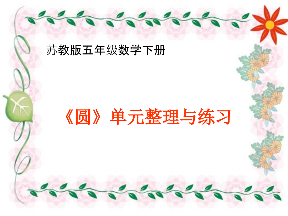 数学五年级下苏教版圆的整理与练习.ppt_第1页