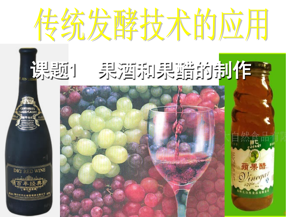 人教版选修一-专题1课题1果酒和果醋的制作.ppt_第1页
