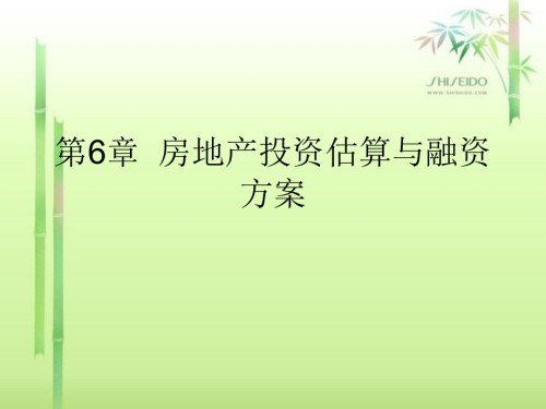 第6章房地产投资估算与融资方案-房地产投资分析-教学.ppt