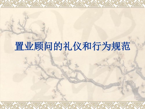 置业顾问的礼仪和行为规范.ppt
