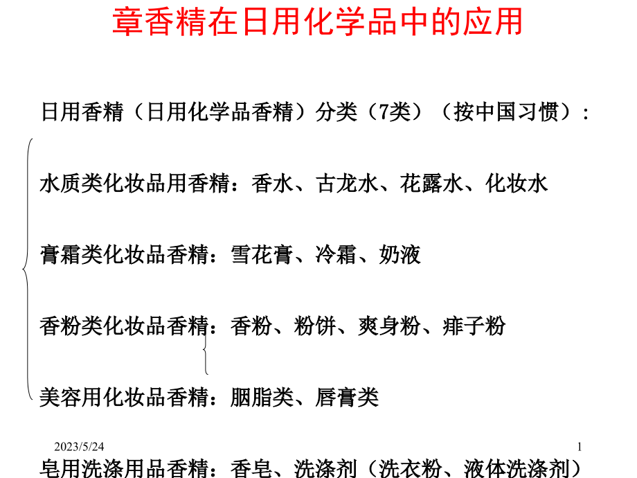第十章-香精在日用化学品中的应用.ppt_第1页